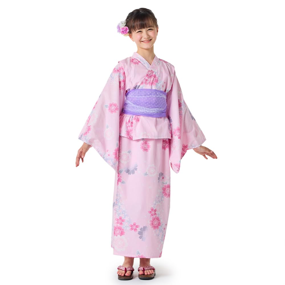 Amazon.co.jp: COLORFUL CANDY STYLE 浴衣セット 140cm 流水桜・ピンク