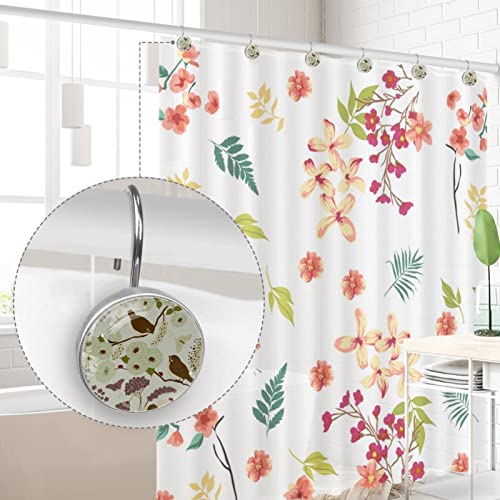 Crochets de rideau de douche en acier inoxydable durable motif papillon chic - 5