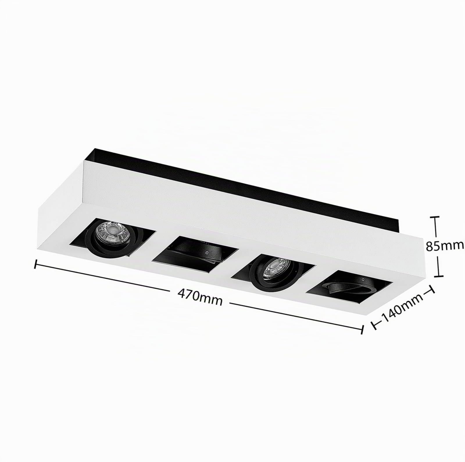 Arcchio Deckenlampe flexibel ausrichtbare Strahler, Deckenstrahler weiß 47x14 cm Deckenspot 4x GU10 ohne Leuchtmittel Deckenleuchte Spotleuchte Spots