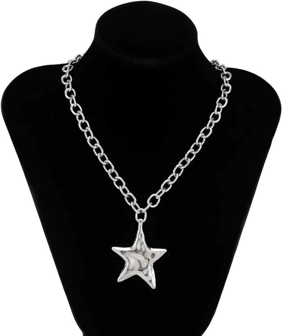 Gold Star Pendant Necklace for Women Dainty Chunky Star Chain Statement Necklaces Adjustable Trendy Jewelry - Image 5