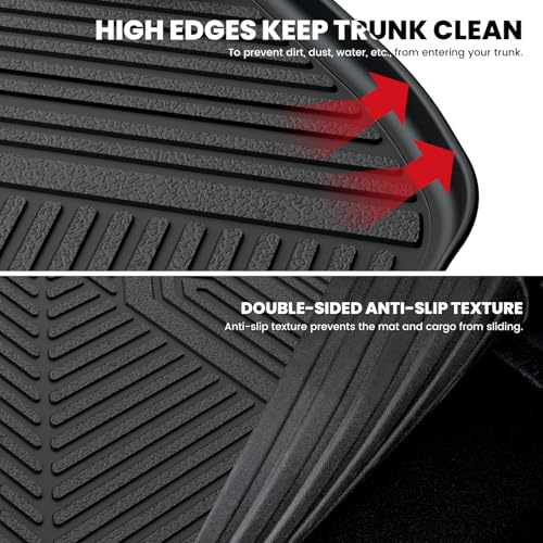 Image of LASFIT Cargo Mat for Jeep Cherokee 2014-2018 | All Weather, TPE, Custom Fit, Trunk Seat Back Mat, Rear Backrest Protectors, Cargo Liner, Black