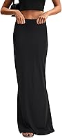 KIFOVEN Women's High Waist Elastic Flare Sexy Bodycon Slim Maxi Skirt - Soft Stretchy Viscose Spandex Blend