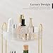 Aveniee Rotating Makeup Organizer for Vanity, 3 Tier Perfume Skincare Organizers and Storage for Bathroom Countertop, Clear Spinning Counter Cosmetic Holder for Dresser,White