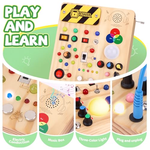Image of Grarain Busy Board for Toddlers - Montessori Educational Toy for 1-3 Year Old Boys & Girls | Travel-Friendly Sensory Learning Activity | Ideal for Kids with Autism(Busy Board v4)