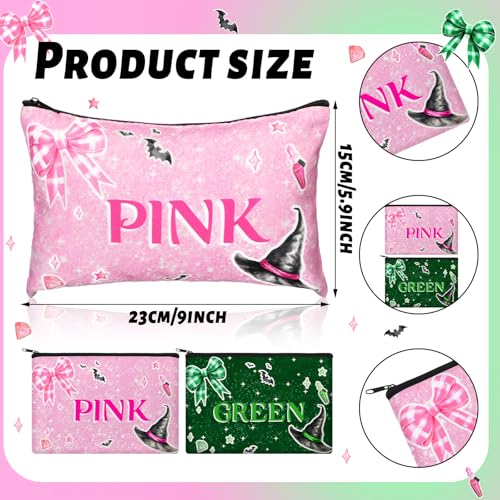 Meanplan 16 Pack Witch Cosmetic Bag Princess and Witch Party Favors Pink and Green Party Decorations Pouch Bags for Woman Lady Birthday Holiday Event Supplies2