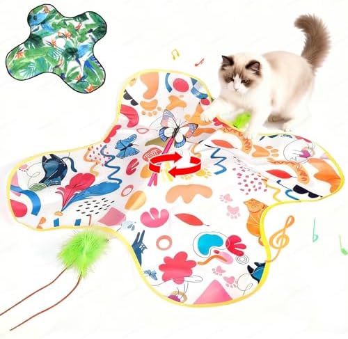 Cat Toys for Indoor Cats, 4in 1 Interactive Cat Toys Rechargeable...
