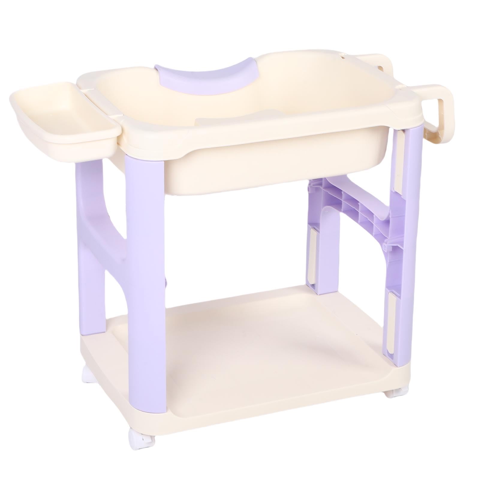 ViaGasaFamido Ergonomiczna Umywalka na Szampon z Tworzywa Sztucznego, Umywalka do Mycia Włosów Wielokrotnego Użytku z Uniwersalnymi Kółkami do Użytku Domowego (PURPLE)