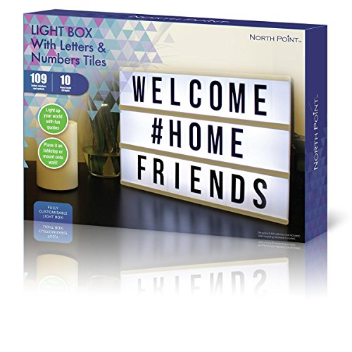 LED Home Decor Light Box with Letters and Characters, Wall/Table Mount, Battery/USB Powered