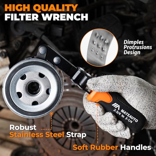 MateAuto 8-Piece Oil Filter Wrench Set