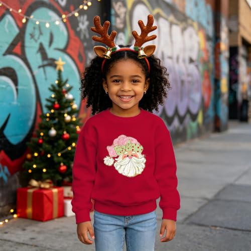 Toddler Girls Christmas Sweatshirts Bow Santa Shirt - Image 4