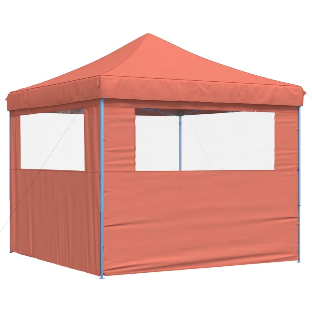 vidaXL Tienda de Fiesta Plegable Pop-Up 2 Paredes Laterales Terracota, Tienda, Tienda de jardín, cenador de Camping, toldo cenador, cenador toldo