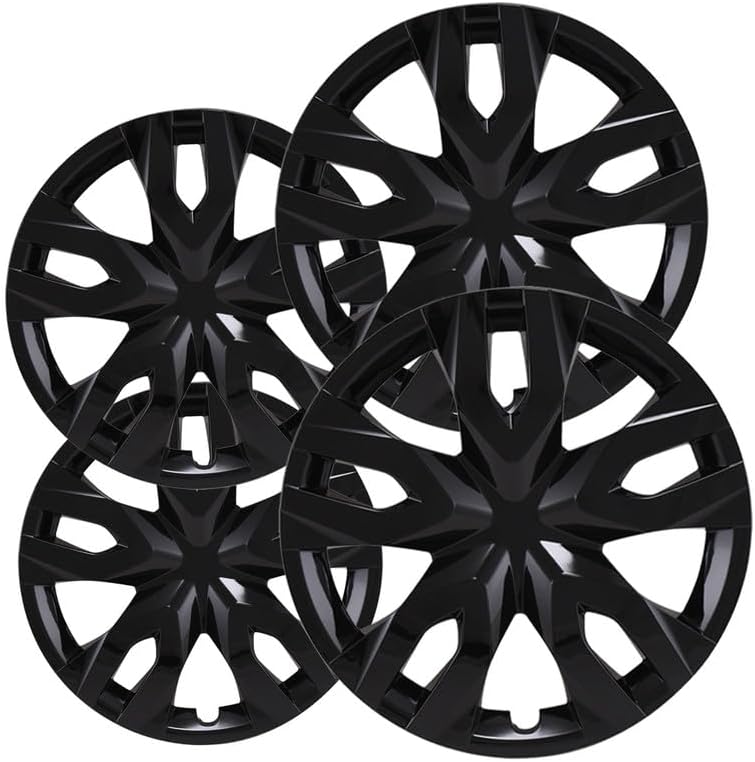 Fuel Rider Set of 4 17 inch Gloss Black Snap-On Hubcaps Compatible with 21-22 Toyota C-HR LE 22-24 Corolla Cross LE Standard Steel Wheel Covers