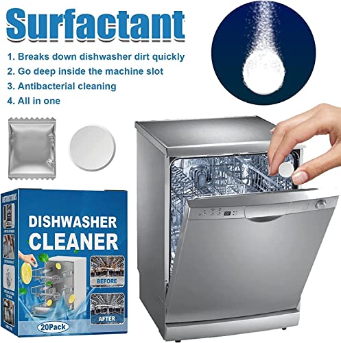 40 Pack Highly Efficient Dishwasher Cleaner For Kitchen Tableware Care,Dishwasher Cleaning Tablets Removes Limescale Build Up #TOP1