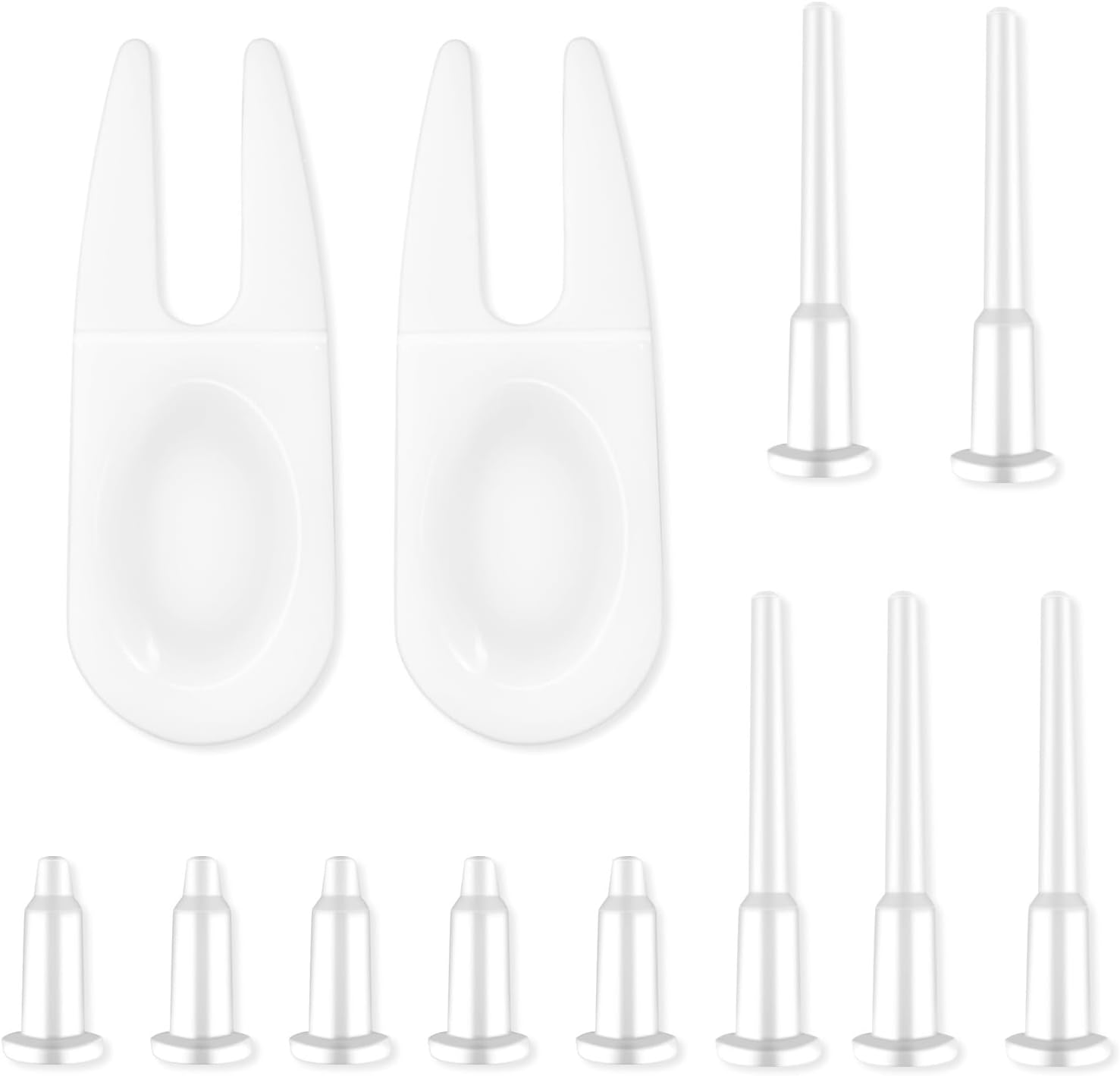 Yoga Ball Plug Replacement, 10 Pieces Plastic Exercise Ball Plug Replacement Fitness Exercise Balls Air Stopper Pin Adapter Kit with 2 PCS Plugs Puller for Fitness Balls Inflatable Bed Pool, White