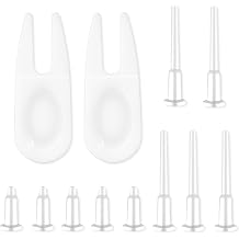 Yoga Ball Plug Replacement, 10 Pieces Plastic Exercise Ball Plug Replacement Fitness Exercise Balls Air Stopper Pin Adapter Kit with 2 PCS Plugs Puller for Fitness Balls Inflatable Bed Pool, White