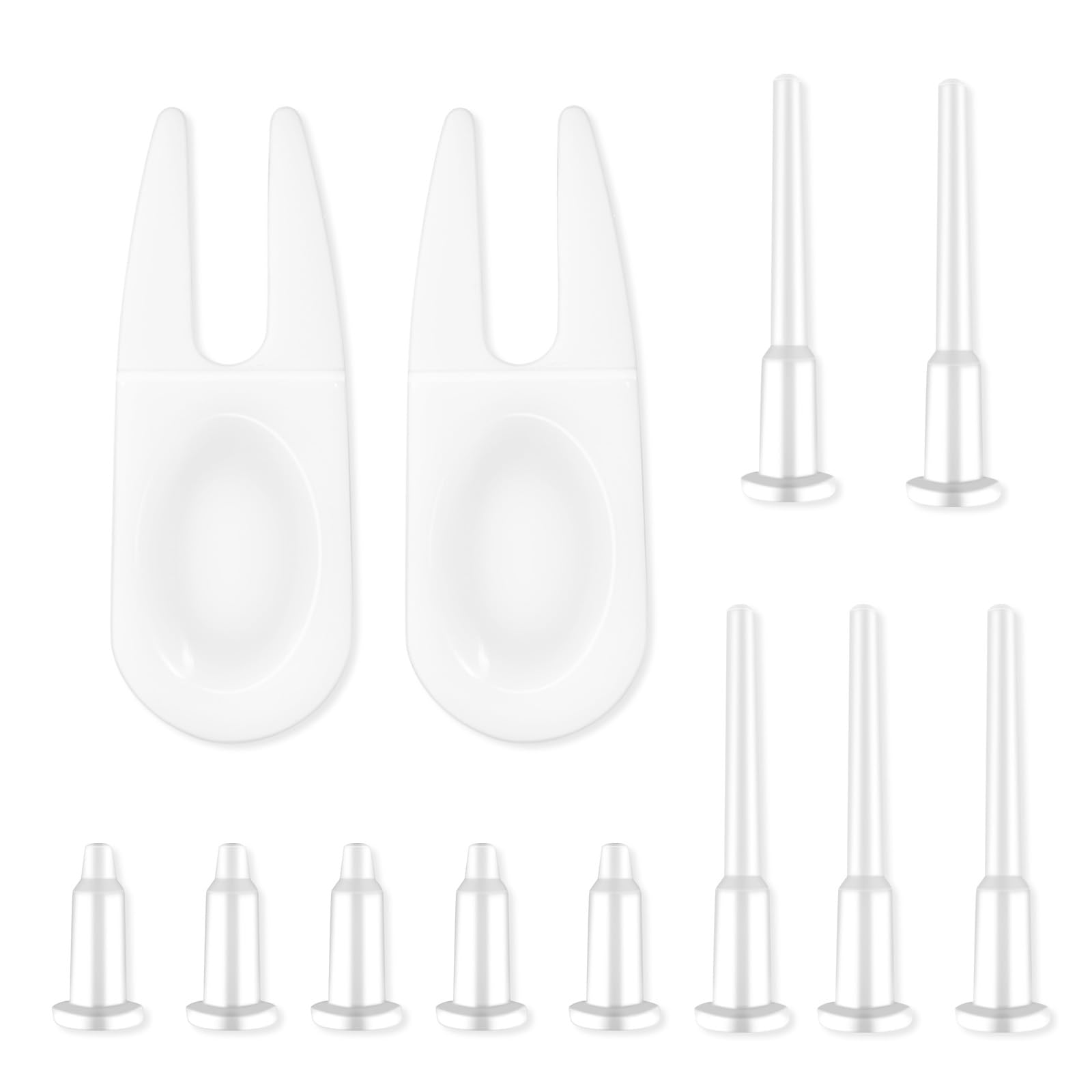 Yoga Ball Plug Replacement, 10 Pieces Plastic Exercise Ball Plug Replacement Fitness Exercise Balls Air Stopper Pin Adapter Kit with 2 PCS Plugs Puller for Fitness Balls Inflatable Bed Pool, White