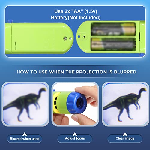 3 Pack Slide Projector Flashlight With 72 Patterns, Projector Torches Dinosaur Space Ocean Unicorn Nature Animal Toy Educational Learning Projector Toys For Cognition Bedtime Education (Boy Style) #TOP6