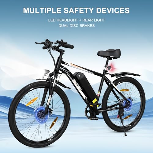 COLORWAY Electric Bike for Adults, 26" Mountain Bike, Electric Bicycle Commute EBike with 36V 15Ah Removable Battery, LCD Display, Dual Disc Brake,Range up to 45-100km,with mudguard. - Image 7