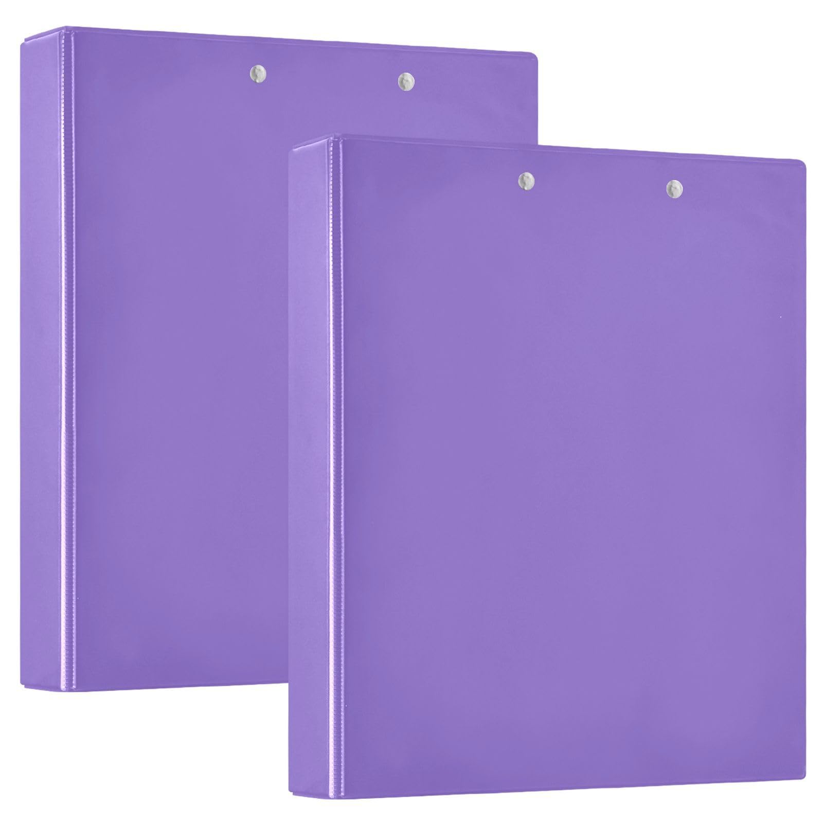 Raccoglitore a 3 anelli viola medio da 3,8 cm, raccoglitore ad anelli a D, raccoglitore a 3 anelli con portablocco, raccoglitore flessibile, raccoglitore scolastico a 3 anelli (confezione da 2)