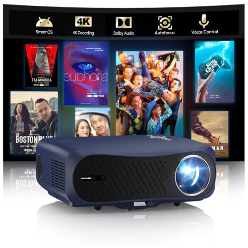 Image of 4K HDR Home Theater Projector with Google TV Stick, 2200ANSI Lumen for Daylight Living Room, DB Audio & HDMI ARC,WiFi 6,Bluetooth,Auto Focus & Keystone for Ceiling Mount,60Hz Low Latency Gaming Movie