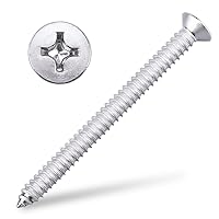 Vista 9 de Tornillos de chapa metálica de cabeza plana #4 x 1/4" (200 unidades), acero inoxidable 304 (18-8), Phillips Drive, tornillos autoroscantes