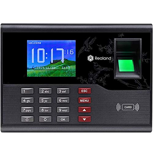 Realand Biometric Fingerprint Time Attendance Support TCP/IP Network Access Control Card for Office Check-in/Out Recorder with Free Software