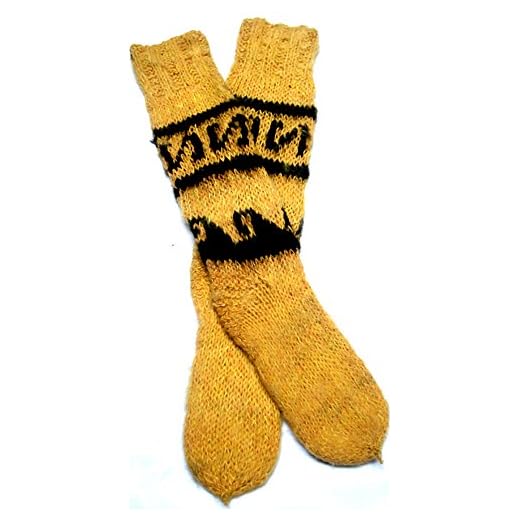 Gamboa - Premium alpacka-strumpor - Extremt varma - unisex - gula med Andinsk design, gUL, en storlek
