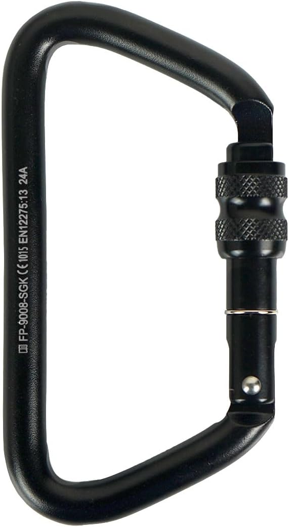 Screw Locking Carabiner 60KN - Fusion Climb® Tahoe - Professional Rock Climbing Carabiner - Heavy Duty Steel Clip - Screw Locking Carabiner for Climbing, Rappelling, D Shaped - UIAA - Image 2