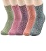 Womens Knitting Thick Warm Crew Sock Cute Animal Vintage Style Heavyweight Casual Comfortable Wool Socks 5 Pack Solid