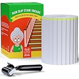 Healthy Seniors Indoor Stair Treads - Non-Slip 6" X 30" Clear Step Grips with Glow-in-the-Dark Stripes for Extra Elderly Support - Easy Peel 15-Pack Anti-Slip Strips for Wooden Stairs