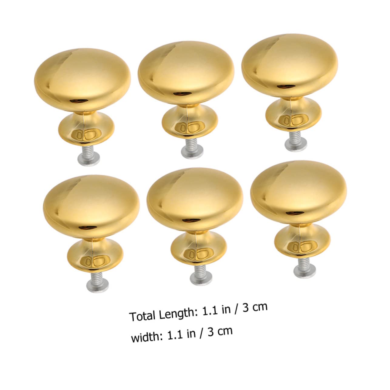 DOITOOL Chrome Brushed Drawer Pull Handles 12 Pack Round Mushroom Knobs for Kitchen Cabinet Bathroom