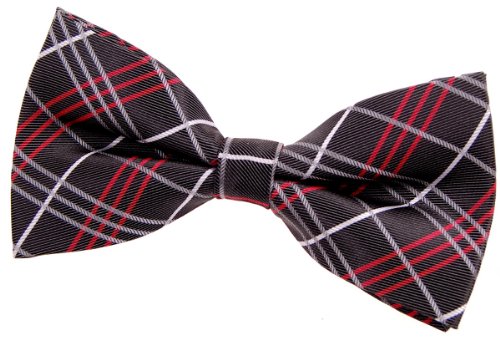 Retreez Tartan Plaid Check Styles Woven Microfiber Pre-tied Bow Tie (5