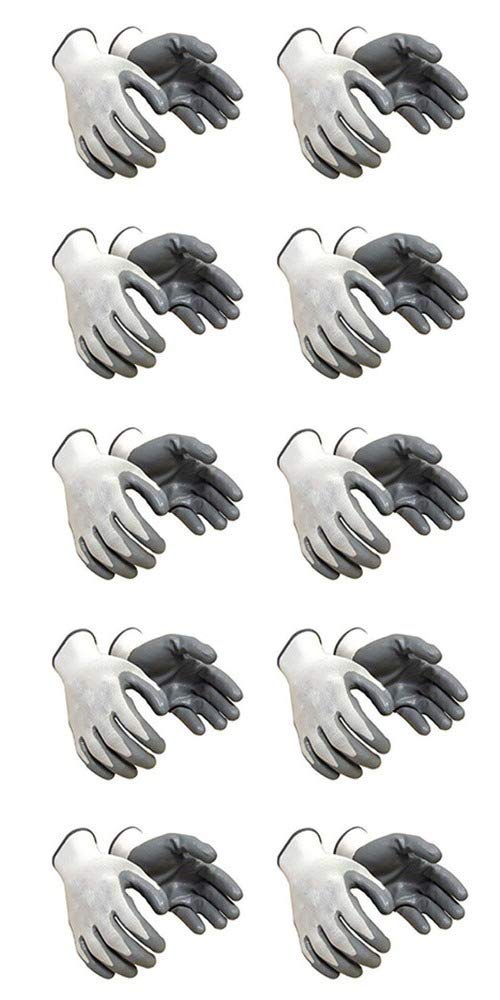 Modern safety Solution Nylon Safety Hand Gloves | Anti Cut | Cut Resistant | Industrial | Domestic Hand Gloves (Pack of 10, White & Grey) (B0CL9ZC9BR) Amazon Price History, Amazon Price Tracker