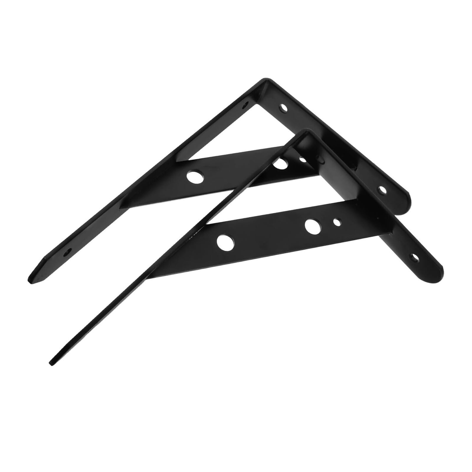 Juaksqzyi Black 2Pcs Wall Mount Floating Shelf Bracket Heavy Duty Metal Shelves Brackets Space Saving, For Home Storage