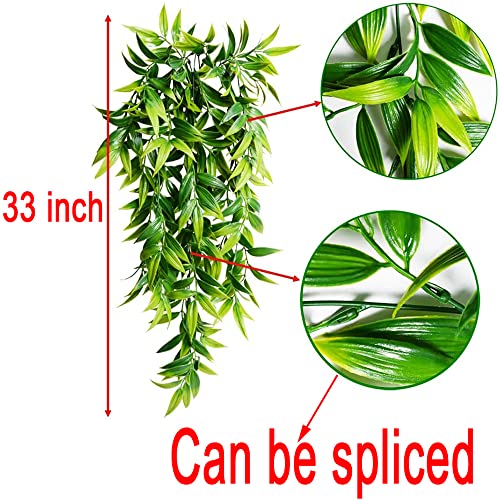 Clong Artificial Hanging Plants 2Pcs Fake Hanging Plant Faux Fake Ivy Vine Outdoor Uv Resistant Plastic Plants (Ivy Plants) #TOP4