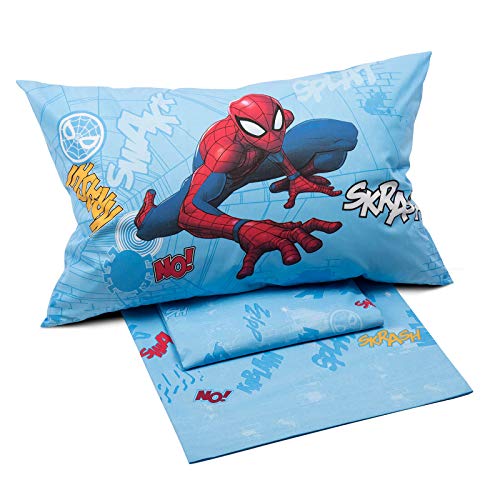 Caleffi Spider Man Wall - Juego de sábanas, algodón, Individual, 81612, Caleffi