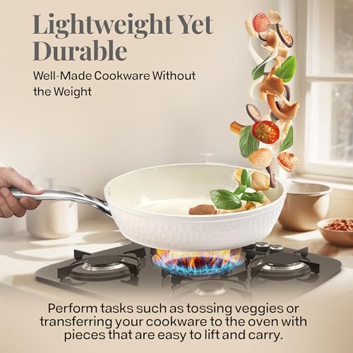 image for GOTHAM STEEL Hammered 10 Inch Non Stick Frying Pans with Lid, Frying P