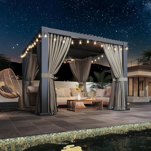 Aoxun Wall Mounted Pergola 10x16 Lean to Pergola Slight Slope Roof image 43