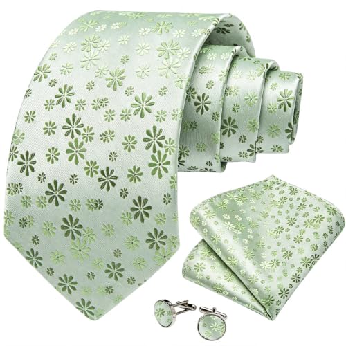 Image of DiBanGu Mens Jacquard Woven Paisley Tie and Pocket Square Set | Paisley Pattern,Silk,Soft & Thick,Handkerchief,Cufflinks,Gift Box,Wedding,Business,Office,Ceremony,for Father and Husband