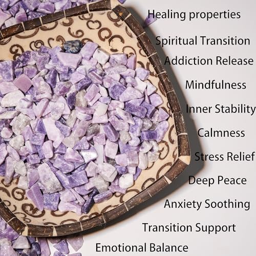 Image of Lepidolite Crystal Chips Bulk 1lb, 600+ Pieces, 8-15mm Natural Purple Mica