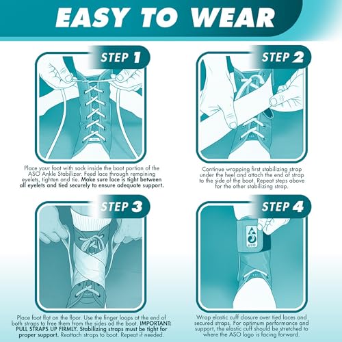 med spec aso ankle stabilizer medium black  ankle brace for sprained ankle and peroneal tendonitis orthopedic ankle support for men women adults teens and kids sports injury recovery 264014