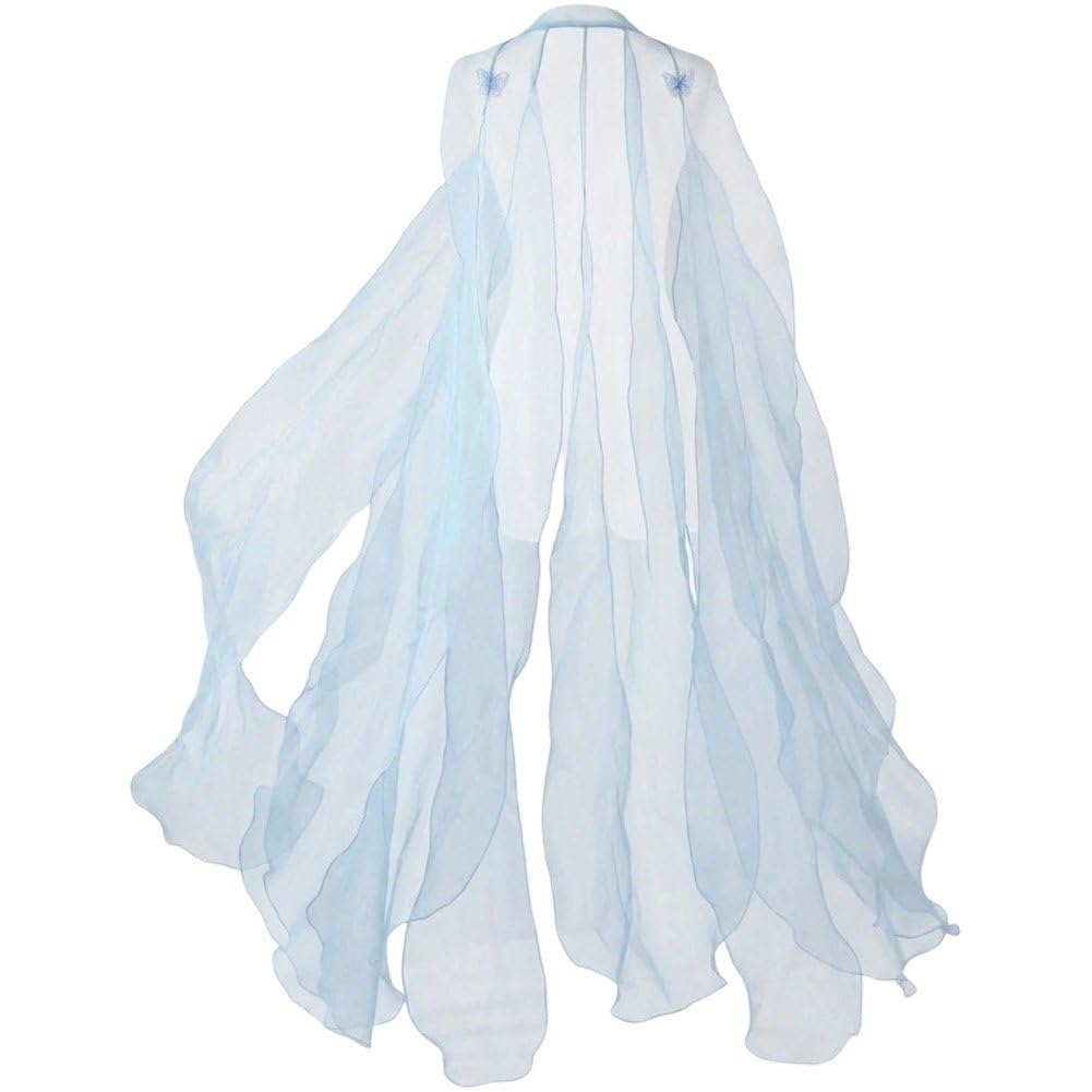 Fituenly Organza Ancient Style Cape with Shoulder Strap, Chinese Style Long Shawl Cloak for Women, Fairy Dance Costume for Halloween Cosplay Party