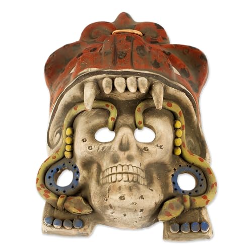 NOVICA Mexican Aztec Jaguar Warrior Ceramic Mask, Jaguar Warrior Spirit
