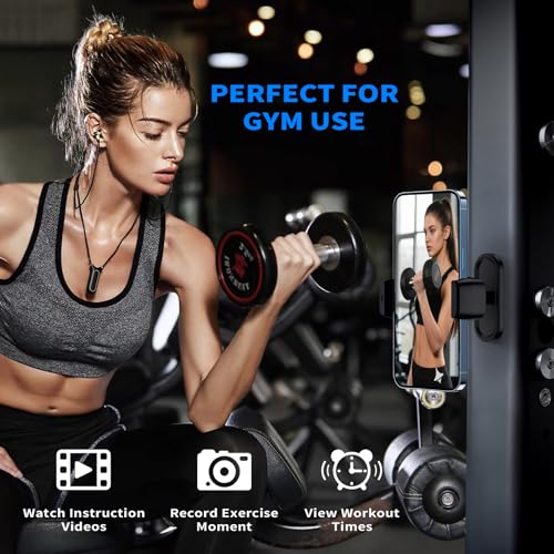 Image of Magnetic Phone Holder for Gym - 360 Adjustable Magnet Phone Mount for Workout Recording, Compatible with iPhone 16 /15 /14 /13 /12, Android and Smartphone