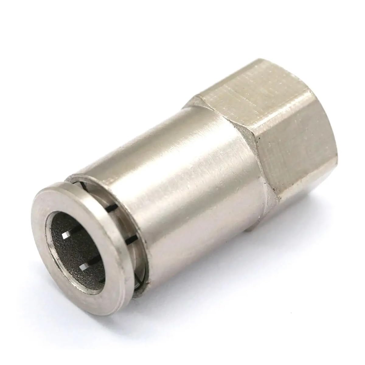 Pneumatic Nickel Brass Push in Connector Union Quick Release Air Fitting Plumbing 1/8" Female to Fit Tube O/D 8mm
