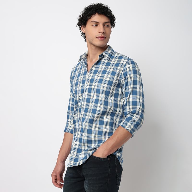 Image of Mens Striped Slim Fit Cotton Casual Shirt | Full Sleeves Mens Shirts | Stylish Shirt for Men