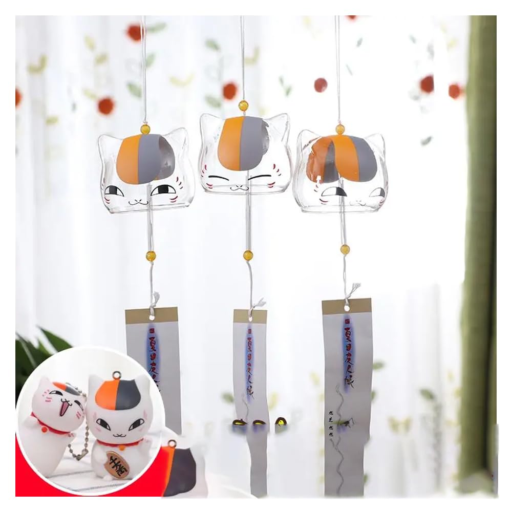 Amazon.co.jp: 夏目友人帳風鈴ニャンコ先生ガラス夏目貴志ニャンコ先生