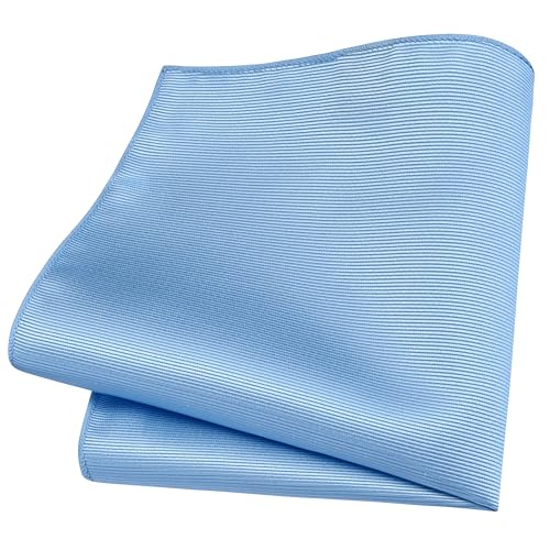 Image of Branduce 3.15 inch(8cm) Solid Formal Tie and Pocket Square Plain Necktie Lapel Pin and Tie Clip Set for Men