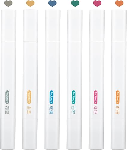 Miniatura 3 de M&G Resaltadores de doble punta, resaltador estético de doble punta de cincel fina, resaltador suave, sin sangrado, secado rápido para la escuela de