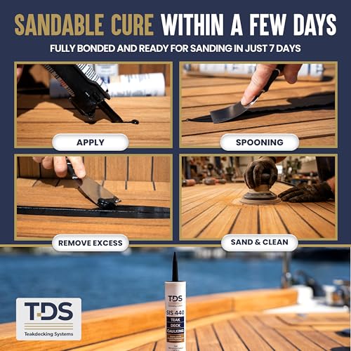 Image of Teakdecking Systems (TDS) SIS 440 Teak Deck Caulk Cartridge 10.3oz - Black